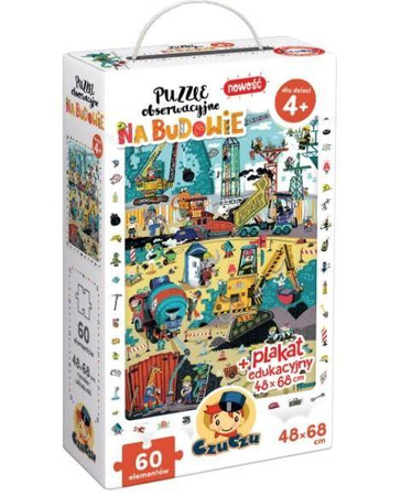 CzuCzu Puzzle obserwacyjne Na budowie 60 el +plakat