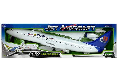 Duży składany samolot pasażerski na kółkach dla dzieci 1:52 