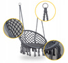Wiszący fotel Bocianie gniazdo z poduszką Krzesło ogrodowe szare Modernhome GW-076 GREY+PODUSZKA