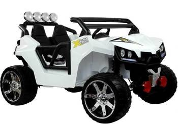 Duży samochód na akumulator dla dzieci auto elektryczne białe z 4 silnikami KL2988