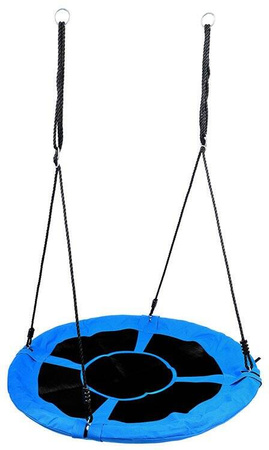 Huśtawka do ogrodu dla dzieci Bocianie gniazdo Krzesło wiszące niebieskie 110cm FUNFIT