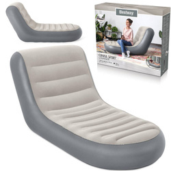 Dmuchany szary fotel leżak materac 165x84x79 cm Bestway 75064
