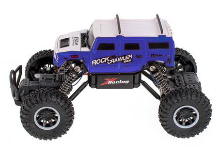 Duży samochód zdalnie sterowny dla dzieci Rock Crawler Hummer Auto RC 1:20 4WD granatowy