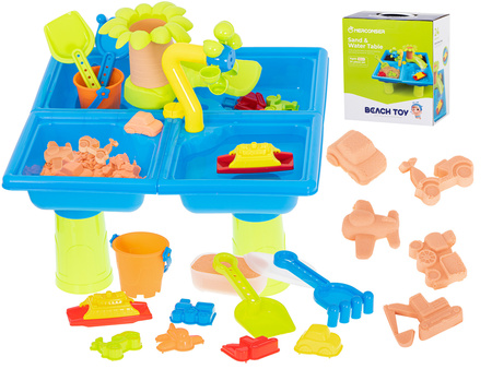 Stolik wodny Zestaw do kąpieli i piaskownicy Palma dla dzieci do piasku 24 elementy