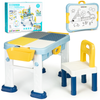 Stolik stoliczek do zabawy z krzesełkiem i tablicą dla dzieci 6w1 Zestaw edukacyjny HC493113
