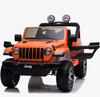 Samochód na akumulator Jeep Wrangler Rubicon pomarańczowy elektryczny Auto dla dzieci 2 silniki światła LED