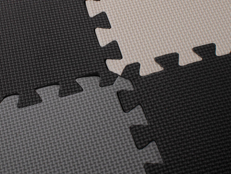 Edukacyjna mata piankowa puzzle piankowe dla dzieci szaro-kremowo-grafitowe 9 el. 180x180 cm