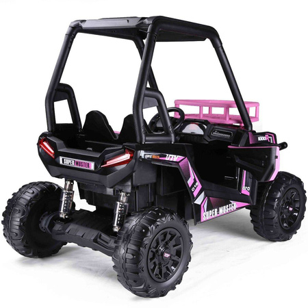 Różowy samochód terenowy elektryczny auto na akumulator Jeep JS360-1 światło LED 2 silniki