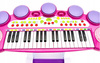 Różowe organki dla dzieci zabawkowy keyboard pianinko z krzesełkiem stołek mikrofon