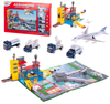 Duży parking z matą Lotnisko Samolot dla dzieci Zestaw pojazdów Ciężarówki 70 elementów