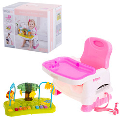 Krzesełko 2w1 stolik interaktywny z muzyką różowy