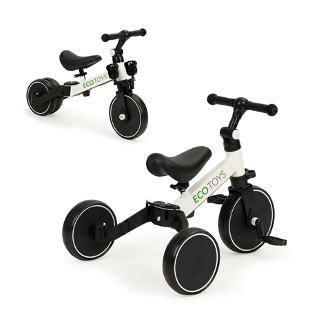 Rowerek biegowy z pedałami Rower trójkołowy dla dzieci 4w1 Ecotoys YM-BB-6 WHITE
