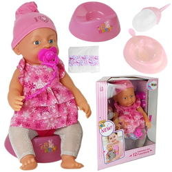 Interaktywna lalka Bobas na baterie z akcesoriami dla dzieci Śmieje się Płacze i sika