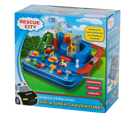 Interaktywny tor samochodowy z przeszkodami dla dzieci 4 samochody Wyścigi pojazdów Parking dla autek