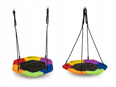 Sześciokątna huśtawka ogrodowa dla dzieci Bocianie gniazdo Ecotoys multikolor 95cm MIR6023 MULTI