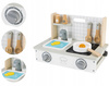 Drewniana kuchnia mini kuchenka dla dzieci akcesoria przybory kuchenne Ecotoys TL10159