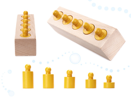 Drewniany zestaw odważników Kolorowe cylindry dla dzieci Nauka liczenia Montessori Układanka 24 elementy