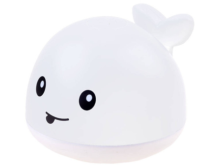 Zabawka do kąpieli - Wieloryb tryskający wodą LED biały