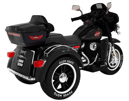 Duży motocykl elektryczny motor na akumulator dla dzieci dwa silniki czarny ABM-5288
