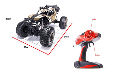 Duży samochód terenowy zdalnie sterowany RC Auto Rock Crawler 1:8 51cm złoty