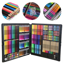 Duży zestaw artystyczny do rysowania malowania dla dzieci kredki pisaki farbki 288 elementów