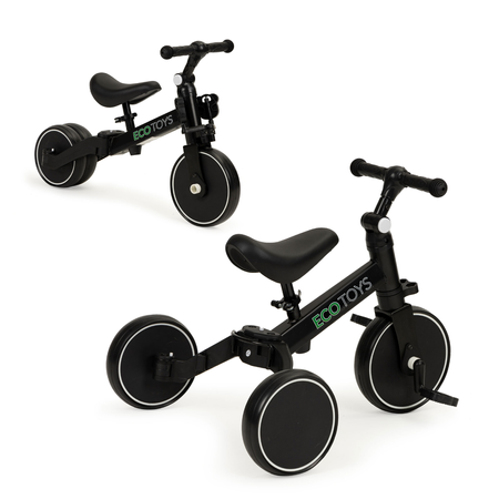 Rowerek biegowy z pedałami Rower trójkołowy dla dzieci 4w1 Ecotoys czarny YM-BB-6 BLACK