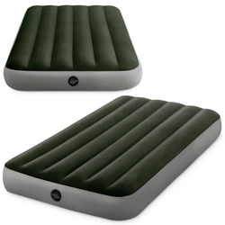 Dmuchany materac INTEX jednoosobowy do spania Łózko pompowane zielony 64107