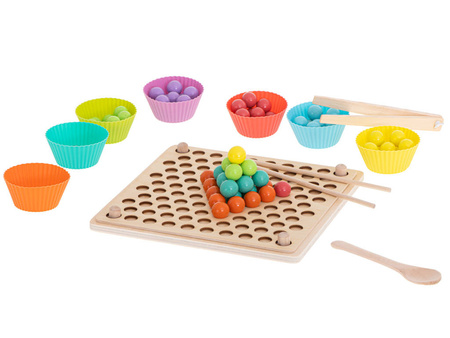 Drewniana układanka - Mozaika z koralików Montessori