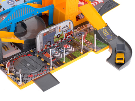 Duży rozkładany transporter Wóz budowlany Parking Garaż dla dzieci z akcesoriami