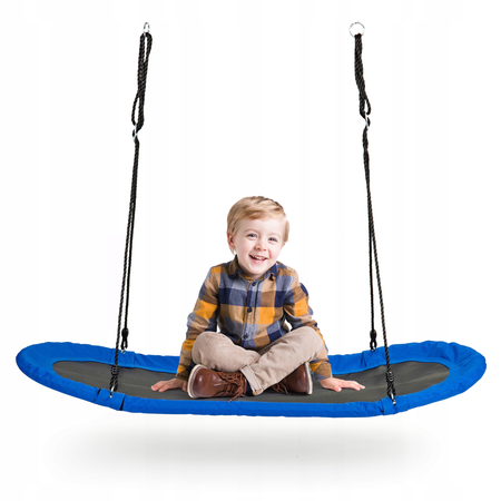 Duża huśtawka ogrodowa Bocianie gniazdo dla dzieci XXL Ecotoys niebieska MIR624 BLUE