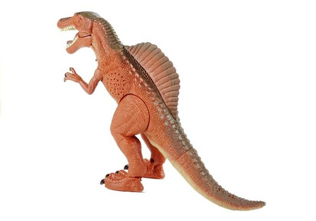 Dinozaur Tyranozaur na baterie dla dzieci chodzi ryczy chodzący dinozaur pomarańczowy