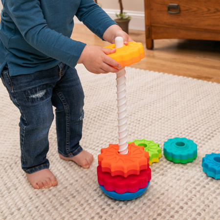 Zakręcona wieża SpinAgain Fat Brain Toys Piramidka dla dzieci Układanka Wieża FA110-1