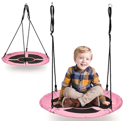 Huśtawka ogrodowa dla dzieci Bocianie gniazdo Ecotoys 100cm różowa MIR6001 PINK