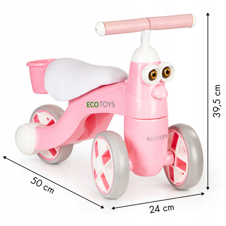 Rower rowerek biegowy dla dzieci chodzik różowy Ecotoys N1009 PINK