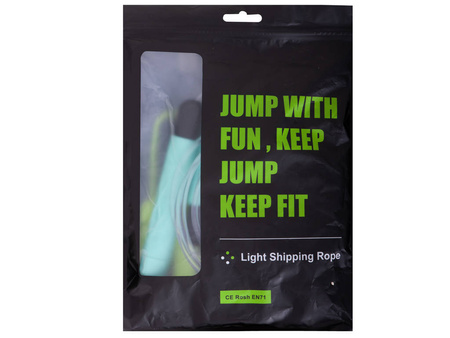 Świecąca skakanka LED zielona solidna 260 cm sport