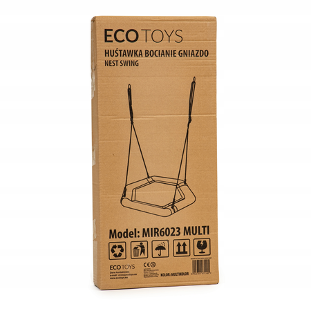 Sześciokątna huśtawka ogrodowa dla dzieci Bocianie gniazdo Ecotoys multikolor 95cm MIR6023 MULTI