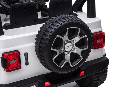 Samochód na akumulator Jeep Wrangler Rubicon elektryczny Auto dla dzieci 2 silniki światła LED biały