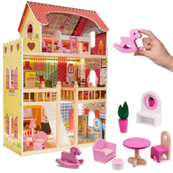 Duży domek dla lalek 90cm + LED + mebelki