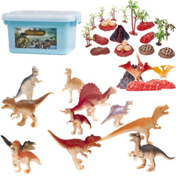 Zestaw figurek dinozaurów z akcesoriami dla dzieci plansza jaja skały 83el