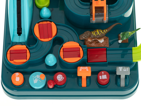 Interaktywny tor samochodowy z przeszkodami dla dzieci Dinozaury Wyścigi pojazdów Jaskinia Parking dla pojazdów