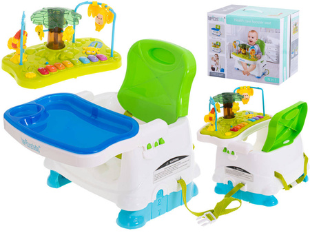 Krzesełko 2w1 stolik interaktywny z muzyką zielony