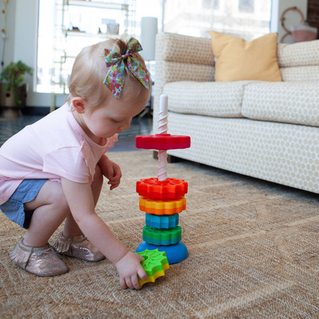 Zakręcona wieża SpinAgain Fat Brain Toys Piramidka dla dzieci Układanka Wieża FA110-1