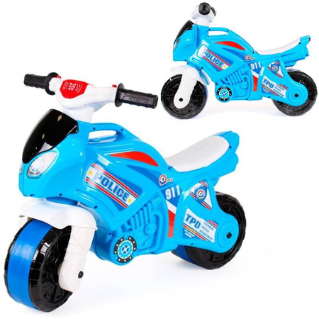 Jeździk motorek biegowy dla dzieci niebieski motor policyjny Technok 5781