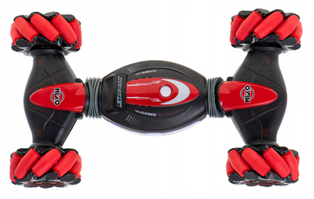 Dwustronny samochód zdalnie sterowany Akrobata Dancing Stunt 360 dla dzieci czerwony