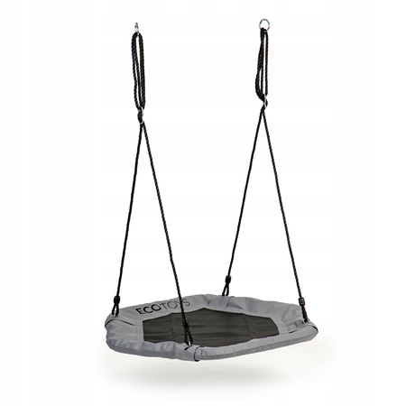 Sześciokątna huśtawka ogrodowa dla dzieci Bocianie gniazdo Ecotoys szara 95 cm MIR6023 GRAY