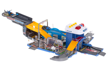 Duży rozkładany transporter Wóz Policyjny Parking Policja Garaż dla dzieci z akcesoriami