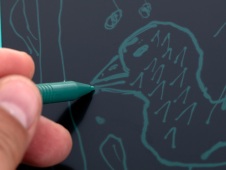 Tablet graficzny z rysikiem dla dzieci Tablica do rysowania Dinozaur niebieski LCD
