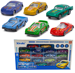 Zestaw pojazdów dla dzieci 16 metalowych samochodów resoraków Kolorowe autka