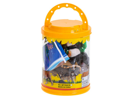 Zestaw figurek - Safari edukacyjne 7 sztuk +akcesoria