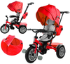 Rowerek trójkołowy dla dzieci wózek spacerówka z daszkiem PRO800 czerwony